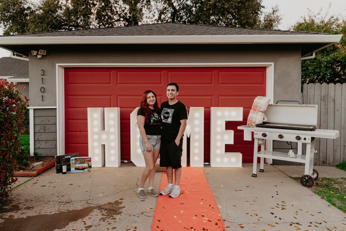 Couple celebrating on closing day